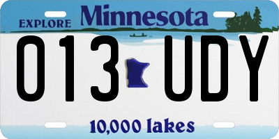 MN license plate 013UDY