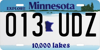 MN license plate 013UDZ