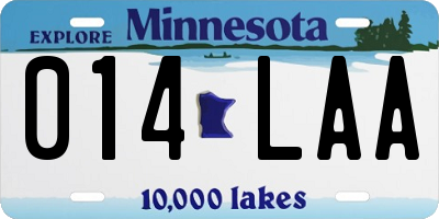 MN license plate 014LAA