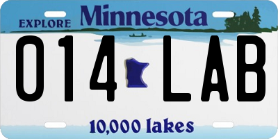 MN license plate 014LAB