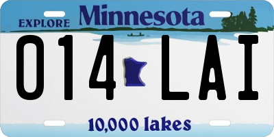 MN license plate 014LAI