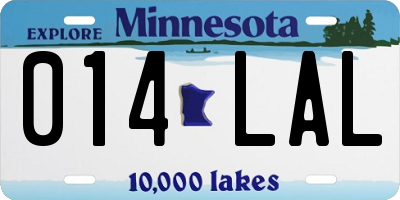 MN license plate 014LAL