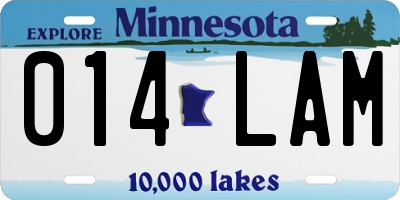 MN license plate 014LAM