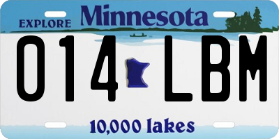 MN license plate 014LBM
