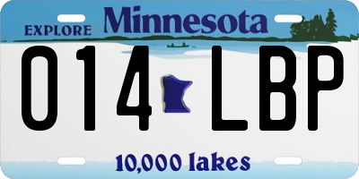 MN license plate 014LBP