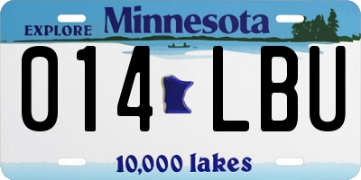 MN license plate 014LBU