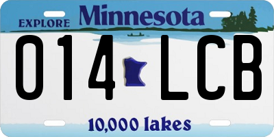 MN license plate 014LCB