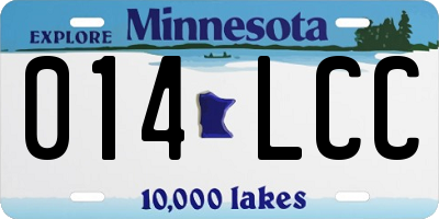 MN license plate 014LCC