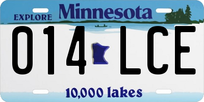 MN license plate 014LCE