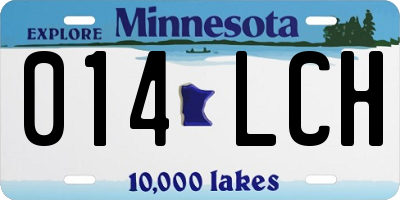 MN license plate 014LCH