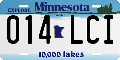 MN license plate 014LCI