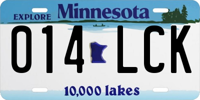 MN license plate 014LCK