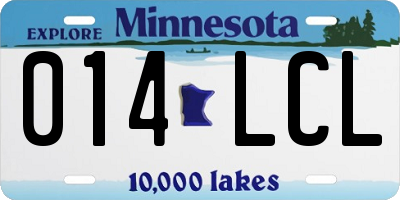MN license plate 014LCL