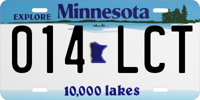 MN license plate 014LCT