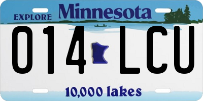 MN license plate 014LCU