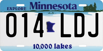 MN license plate 014LDJ