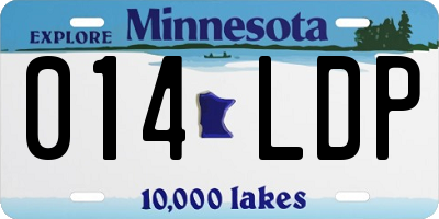 MN license plate 014LDP