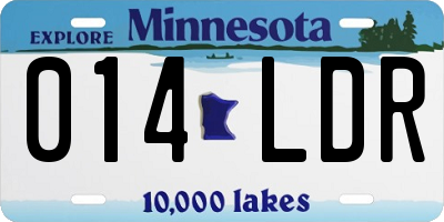 MN license plate 014LDR