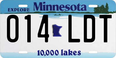 MN license plate 014LDT