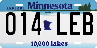 MN license plate 014LEB