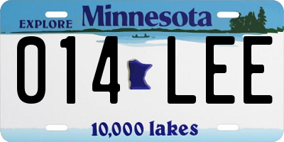 MN license plate 014LEE