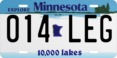 MN license plate 014LEG