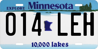 MN license plate 014LEH