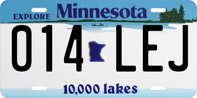 MN license plate 014LEJ