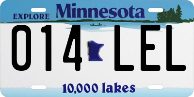 MN license plate 014LEL