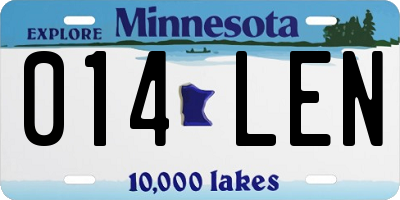 MN license plate 014LEN