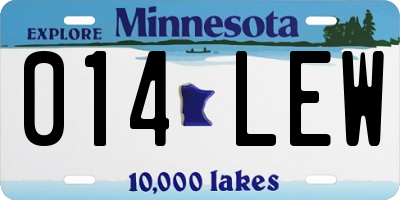 MN license plate 014LEW