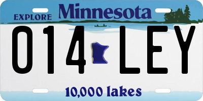 MN license plate 014LEY