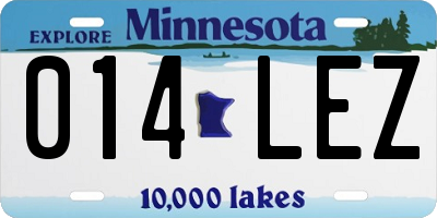 MN license plate 014LEZ