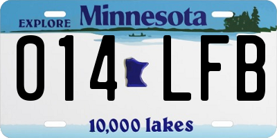 MN license plate 014LFB