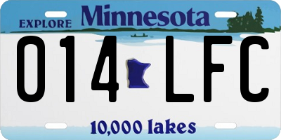MN license plate 014LFC