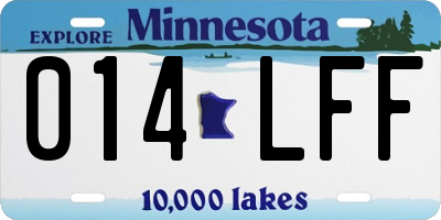 MN license plate 014LFF