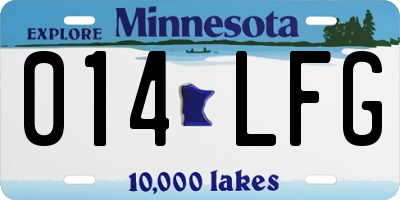 MN license plate 014LFG