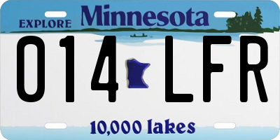 MN license plate 014LFR