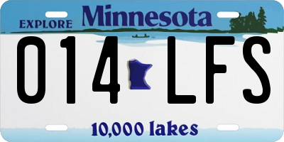 MN license plate 014LFS