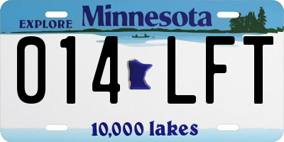 MN license plate 014LFT