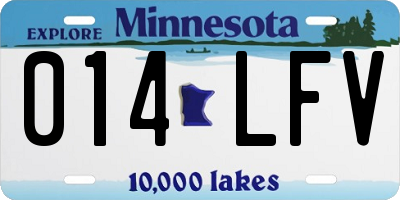 MN license plate 014LFV