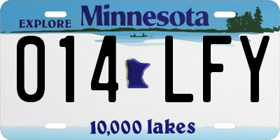MN license plate 014LFY
