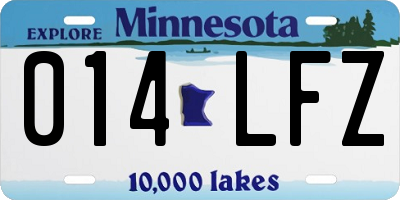 MN license plate 014LFZ
