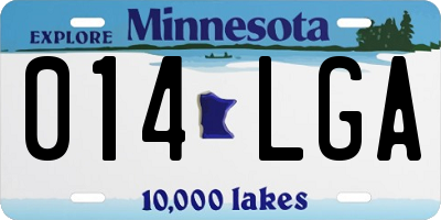 MN license plate 014LGA
