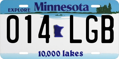 MN license plate 014LGB