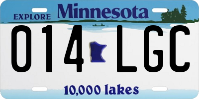 MN license plate 014LGC