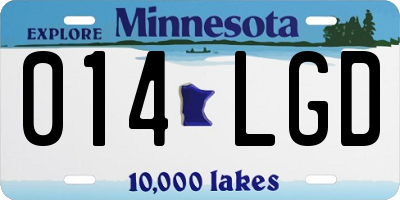MN license plate 014LGD
