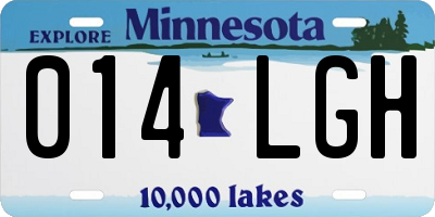 MN license plate 014LGH