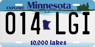MN license plate 014LGI