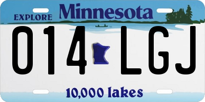 MN license plate 014LGJ